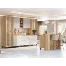 Cozinha Modulada com Vidro 18 Portas e 4 Gavetas 8 Peças com Torre Quente, Cristaleira, Ilha e Tampo Aura Luciane Cozinha Modulada com Vidro 18 Portas e 4 Gavetas 8 Peças com Torre Quente, Cristaleira, Ilha e Tampo Aura Luciane