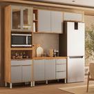 Cozinha Modulada com Vidro Reflecta 4 Peças em MDF Plena Demóbile