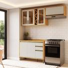Cozinha Modulada Compacta 3 Peças 6 Portas e 3 Gavetas 100% Mdf 200cm Barbados Espresso Móveis