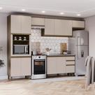 Cozinha Modulada Compacta 311,5cm 11 Portas 3 Gavetas Connect Henn - Duna/Cristal
