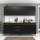 Cozinha Modulada Compacta 4 Peças 8 Portas 3 Gavetas Ema Yescasa
