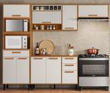 Cozinha Modulada Compacta 4 Peças 9 Portas 3 Gavetas e Nicho para 2 Fornos Nápoles Itatiaia