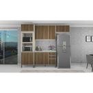 Cozinha Modulada Compacta 4 Peças com Tampo e Espaço para Forno e Micro-ondas Linea Luciane Móveis