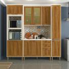Cozinha Modulada Compacta 4 Peças com Tampo e Vidro Reflecta Sofia Luciane Móveis