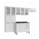 Cozinha Modulada Compacta em Aço 4 Peças 13 Portas Sendo 3 com Vidro 2 Gavetas Florença Itatiaia