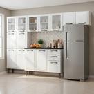 Cozinha Modulada Compacta em Aço 4 Peças 14 Portas 2 Gavetas Paneleiro Duplo New Premium Itatiaia Branco