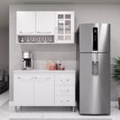 Cozinha Modulada Compacta Fidelitá Viena 2 Peças 120cm 5 Portas 3 Gavetas Com Tampo Branco Cozinha Modulada Compacta Fidelitá Viena 2 Peças 120cm 5 Portas 3 Gavetas Com Tampo Branco