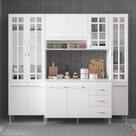 Cozinha Modulada Compacta Fidelitá Viena 4 Peças 225cm 11 Portas 3 Gavetas Com Tampo Branco