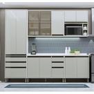 Cozinha Modulada Completa 5 Peças 270cm Com Vidro Reflecta E Pátina Ff-mocca Laca