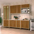 Cozinha Modulada Completa 5 Peças com Tampo e Vidro Reflecta Sofia Luciane Móveis