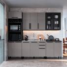 Cozinha Modulada Completa 5 Peças Indekes Isa, Chumbo e Titânio