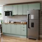 Cozinha Modulada Completa 6 Peças 100% Mdf Americana Provençal com Tampo e Rodapé Iluminata