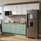 Cozinha Modulada Completa 6 Peças 100% Mdf Americana Provençal com Tampo e Rodapé Iluminata