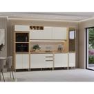 Cozinha Modulada Completa 6 Peças Brise 14 Portas 3 Gavetas Off White Carvalho Luciane Móveis