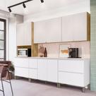 Cozinha Modulada Completa 7 peças 9 Portas 4 Gavetas Balcão com Tampo e Painel Art