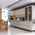 Cozinha modulada completa 8 peças com cristaleira 16 portas 2 gavetas 2 gavetões 1 bancada Isabelle