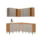 Cozinha Modulada Completa Allure 6 Peças (3Aéreos+3Balcões) CP27 Jequitiba/Gris Fosco - Linea Brasil