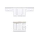 Cozinha Modulada Completa Americana 5 Peças (3 Armários + 1 Balcão + 1 Complemento) C5P11 Branco - Henn