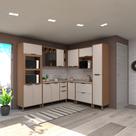 Cozinha Modulada Completa com 8 Peças Vidro Reflecta Tampos e Paneleiro Aspen Luciane Móveis