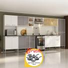 Cozinha Modulada Completa com Balcão para Pia MP2279 Multimóveis Brinde Jogo de Panelas Tramontina Cozinha Modulada Completa com Balcão para Pia MP2279 Multimóveis Brinde Jogo de Panelas Tramontina