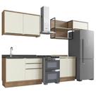 Cozinha Modulada Completa com Tampo Herval Ten, 6 Peças 100% MDF, 280 cm
