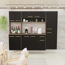 Cozinha Modulada Completa Compacta Torre Quente Armário Aéreo e Balcão Auxiliar Aura