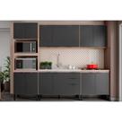 Cozinha Modulada Completa Completa FHR001 Firenze (2 Aéreos + 2 Balcões + 1 Paneleiro) 5 Peças Avena/Grafito - Demóbile Cozinha Modulada Completa Completa FHR001 Firenze (2 Aéreos + 2 Balcões + 1 Paneleiro) 5 Peças Avena/Grafito - Demóbile