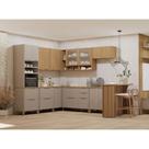 Cozinha Modulada Completa de Canto 10 Peças com Tampo Lumina Luciane Móveis