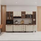 Cozinha Modulada Completa Fidelitá Lisboa 6 Peças 295cm 15 Portas 3 Gavetas Com Tampo Noce/Off-White Cozinha Modulada Completa Fidelitá Lisboa 6 Peças 295cm 15 Portas 3 Gavetas Com Tampo Noce/Off-White