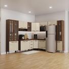 Cozinha Modulada Completa Fidelitá Lisboa 9 Peças 515cm 20 Portas 3 Gavetas Com Tampo Noce/Off-White