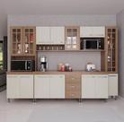 Cozinha Modulada Completa Fidelitá Paris 6 Peças 295cm 15 Portas 3 Gavetas Com Tampo Nogal/Salinas Cozinha Modulada Completa Fidelitá Paris 6 Peças 295cm 15 Portas 3 Gavetas Com Tampo Nogal/Salinas
