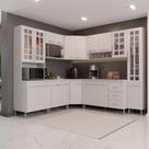 Cozinha Modulada Completa Fidelitá Viena 8 Peças 445cm 18 Portas 3 Gavetas Com Tampo Branco Cozinha Modulada Completa Fidelitá Viena 8 Peças 445cm 18 Portas 3 Gavetas Com Tampo Branco