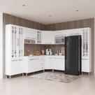 Cozinha Modulada Completa Fidelitá Viena 9 Peças 515cm 20 Portas 3 Gavetas Com Tampo Branco
