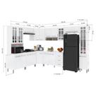 Cozinha Modulada Completa Fidelitá Viena 9 Peças 515cm 20 Portas 3 Gavetas Com Tampo Branco