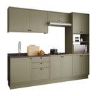 Cozinha Modulada Completa Herval Viana, 5 Peças, Verde Hill e Carvalho Nature
