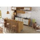 Cozinha Modulada Completa Imperatriz 8 Peças (3Aéreos+4Balcões+1Ilha) C8P53 Freijo/Off White - Nesher
