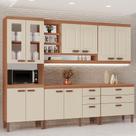 Cozinha Modulada Completa Moveis Home 100 MDF 10 Portas e 6 Gavetas