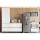 Cozinha Modulada Completa Rainha Gourmet 6 Peças (3Aéreos+2Balcões+1Paneleiro) C6P01 Branca/Nature - Nesher