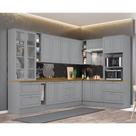 Cozinha Modulada de Canto 10 peças 14 Portas 7 Gavetas Americana Henn - Cinza/Nature