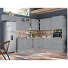 Cozinha Modulada de Canto 11 peças 16 Portas 5 Gavetas Americana Henn - Cinza/Calcare Cozinha Modulada de Canto 11 peças 16 Portas 5 Gavetas Americana Henn - Cinza/Calcare