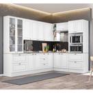 Cozinha Modulada de Canto 8 peças 14 Portas 7 Gavetas Americana Henn - Branco/Calcare