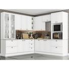 Cozinha Modulada de Canto 8 peças 14 Portas 7 Gavetas Americana Henn - Branco/Calcare