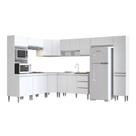 Cozinha Modulada de Canto Completa 9 Peças Athena Branco Megasul