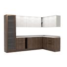 Cozinha Modulada de Canto Herval Amsterdam, 8 Peças, Avelã e Off White