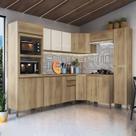 Cozinha Modulada de Canto Torre Quente Balcão com Tampo 120cm 8 Peças Montreal Cozinha Modulada de Canto Torre Quente Balcão com Tampo 120cm 8 Peças Montreal