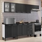 Cozinha Modulada em Aço 5 Peças 11 Portas Sendo 2 de Vidro 2 Gavetas Florença Itatiaia