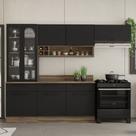 Cozinha Modulada em Aço 5 Peças 8 Portas 3 Gavetas Cristaleira Rodapé Pvc Exclusive Itatiaia