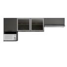 Cozinha Modulada Etna 4 Peças Aéreo com Vidro Poliman Móveis
