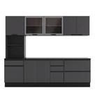 Cozinha Modulada Etna 6 Peças Paneleiro Balcão MDP 258CM Grafite