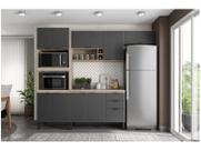 Cozinha Modulada Firenze Fi0003 Avena Grafito - Demóbile